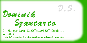 dominik szamtarto business card
